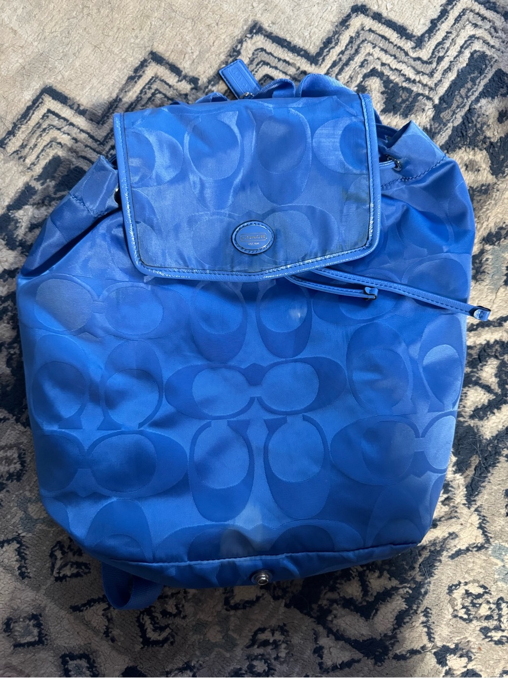 Coach Getaway Signature Packable Backpack - Blue Nylon (F77350) - AS-IS / Flawed